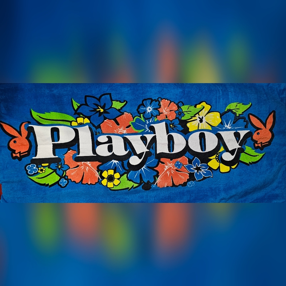 HAWAII FLORAL PLAYBOY BEACH TOWEL NEW 100% COTTON